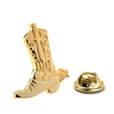 Cowboy boot pin gold enamel pin old west western lapel pin outlaws tie tack pin