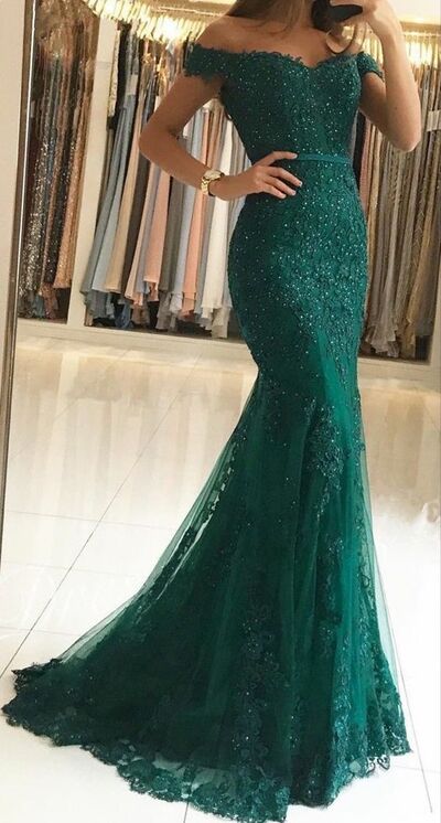 Elegant Mother of Bride/ Groom Dress Green Lace Evening Formal Gowns Prom Dress