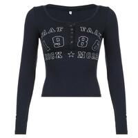 VINTAGE ROCK MORE 1986 BUTTON LONG SLEEVE TOP - Thumbnail 2