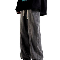 Stunning Vintage Punk Chunky Drawstring Washed Oversize Pants Streetwear Rave Unique For Men Women Amazing - Thumbnail 5