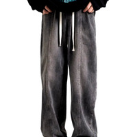 Stunning Vintage Punk Chunky Drawstring Washed Oversize Pants Streetwear Rave Unique For Men Women Amazing - Thumbnail 6