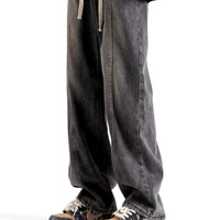 Stunning Vintage Punk Chunky Drawstring Washed Oversize Pants Streetwear Rave Unique For Men Women Amazing - Thumbnail 8