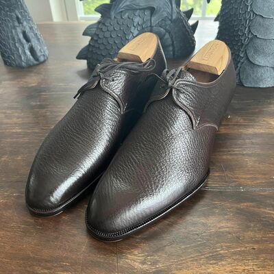 Luxury brown cow leather chukka lace up dress formal shoes - Thumbnail 1