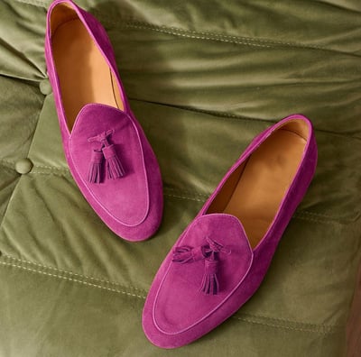 Classic Handmade Purple Premium Suede Loafers Shoes For Men Loafers Slips On Design