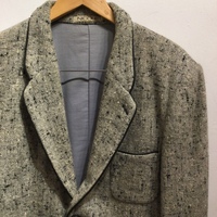 Monsieur Nicole (Matsuda ) grey marble wool JKT leather pipping. - Thumbnail 1