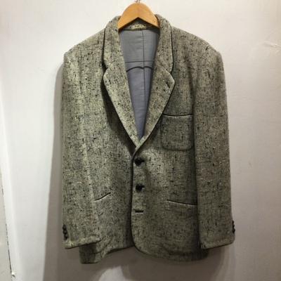 Monsieur Nicole (Matsuda ) grey marble wool JKT leather pipping.