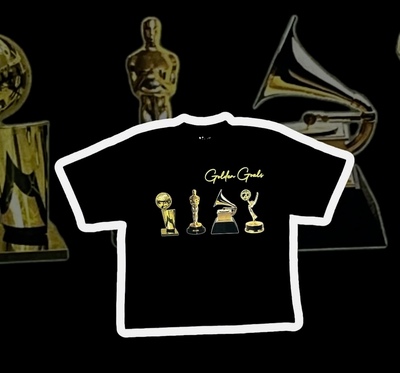 Golden Goals Box Tee Black