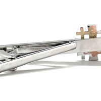 Jerusalem Cross Tie Bar Crusaders Shield Cut Out Design Silver Tone 3D Five-Fold Cross Tie Bar - Thumbnail 3