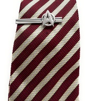 Star Trek Officer Emblem Tie Bar Silver Space Badge Star Trek Cosplay SI FI Wear Starfleet Academy Enamel Tie Clip - Thumbnail 2