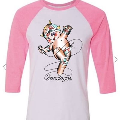 Pink kewpie baseball tee