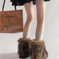 Vintage Furry Fur Snow Boots - Thumbnail 6