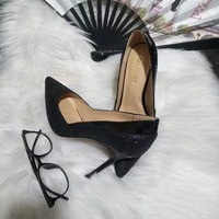  Leather diamond ladies fashion high heels - Thumbnail 2