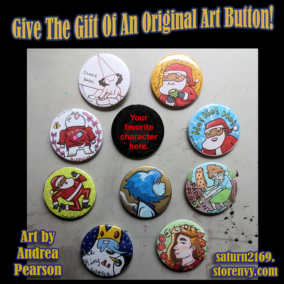 Commissioned Original Art Button