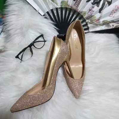 Leather diamond ladies fashion high heels