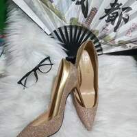 Leather diamond ladies fashion high heels - Thumbnail 3