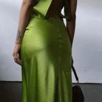 Elegant Green Sling Slim Stain Prom Dresses - Thumbnail 1