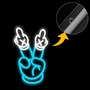 1pc Quad Peace Sign LED Neon Sign Night Light - Novelty Lighting for Home Bedroom Dorm Party-1