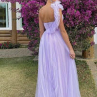 Floor Length Light Purple A-line Tulle Prom Dresses - Thumbnail 1