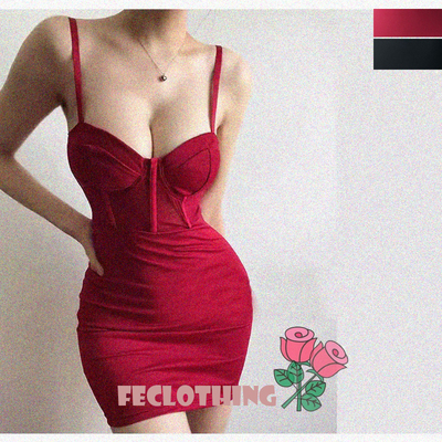 Sexy patchwork suspender see-through steel ring fishbone hip-hugging dress - Thumbnail 1