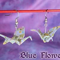 Origami Crane Earrings - Poppy Garden Set - Thumbnail 3