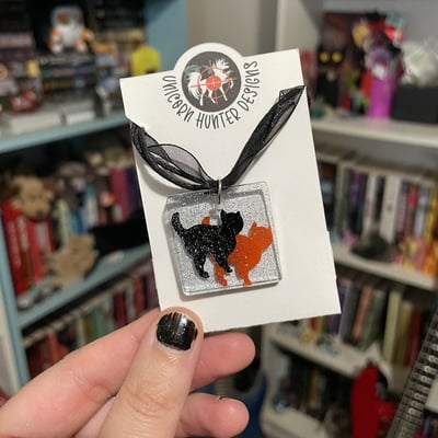 Halloween cat necklace