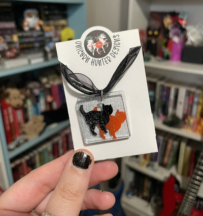 Halloween cat necklace