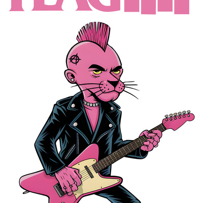 Pink flag white background