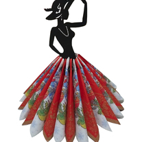 Wooden Napkin Holder Woman with Hat