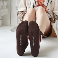 5 Pairs Teddy Bear Love Striped Socks - Thumbnail 4