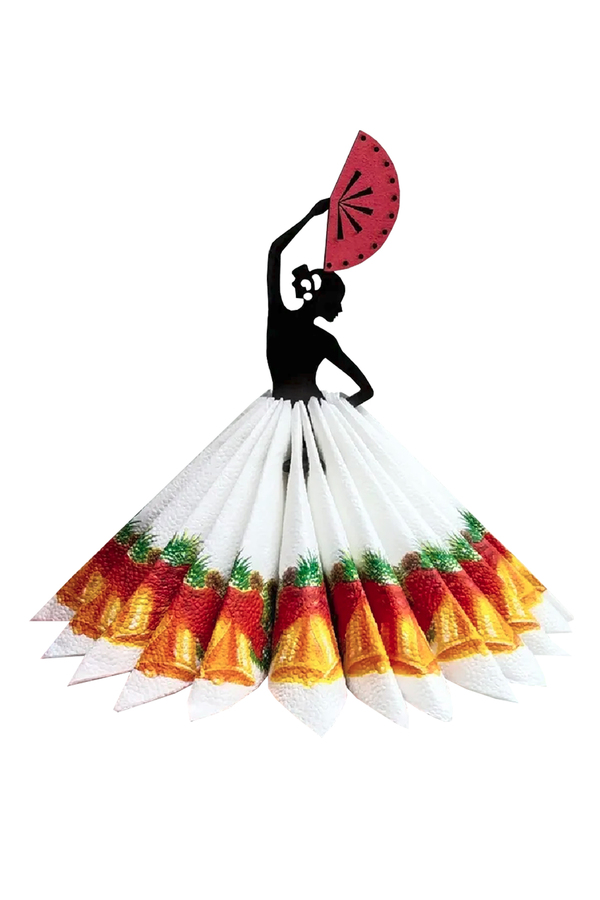 Wooden Napkin Holder Dancing Woman