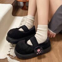 Cute Cat Claw Velcro Fleece Shoes - Thumbnail 3