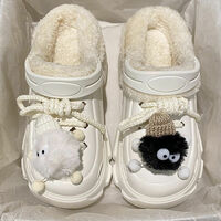 Soft Fleece Crocs Shoes Sandals - Thumbnail 4