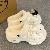 Soft Fleece Crocs Shoes Sandals - Thumbnail 5