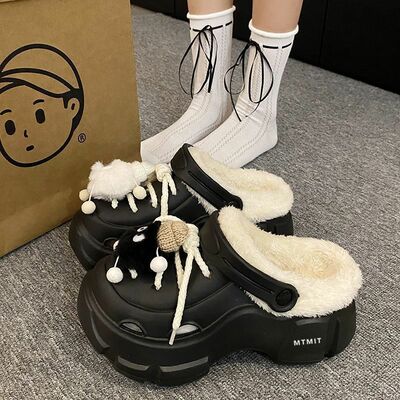 Soft fleece crocs shoes sandals