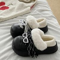 Cute Sunglasses Design Lace Up Fleece Shoes - Thumbnail 4