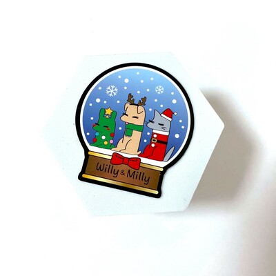 Snow globe sticker