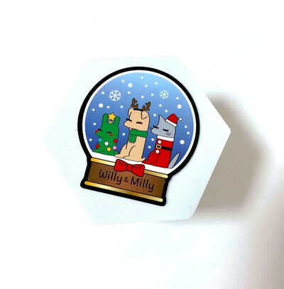 Snow globe sticker