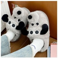 Cute Pilot Dog Plush Slippers - Thumbnail 4