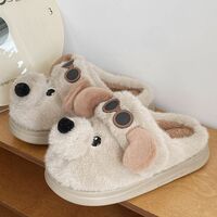 Cute Pilot Dog Plush Slippers - Thumbnail 2