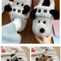 Cute Pilot Dog Plush Slippers - Thumbnail 1