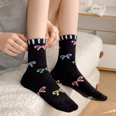 *free shipping*cute bow / dots socks