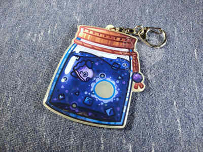 Blue Glow in the Dark Mola Jar Keychain
