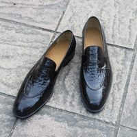 Crafted Leather Classic Crocodile Alligator Leather Moccasin Loafers Dress Shoes - Thumbnail 3
