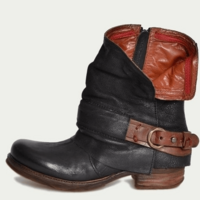 Wide Calf Low Heel Martin Boots - Thumbnail 2