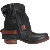Wide Calf Low Heel Martin Boots - Thumbnail 3