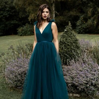 Elegant mother of bride/ groom dress ball gown green evening formal gowns prom dress