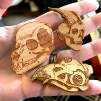 Wooden Mythical Skull Pins - Thumbnail 1