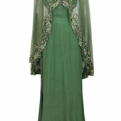 Elegant mother of bride/ groom dress green lace appliques evening formal gowns prom dress