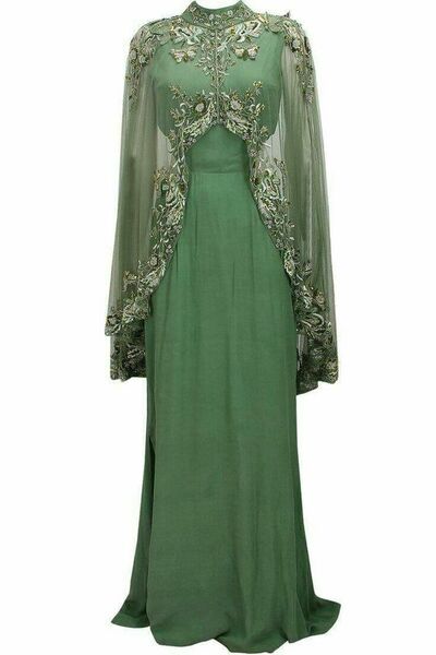 Elegant Mother of Bride/ Groom Dress Green Lace Appliques Evening Formal Gowns Prom Dress