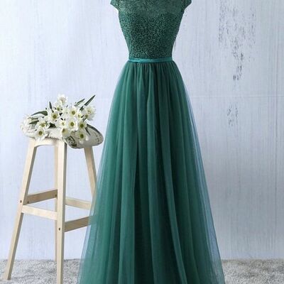 Elegant mother of bride/ groom dress green a line lace evening formal gowns prom dress